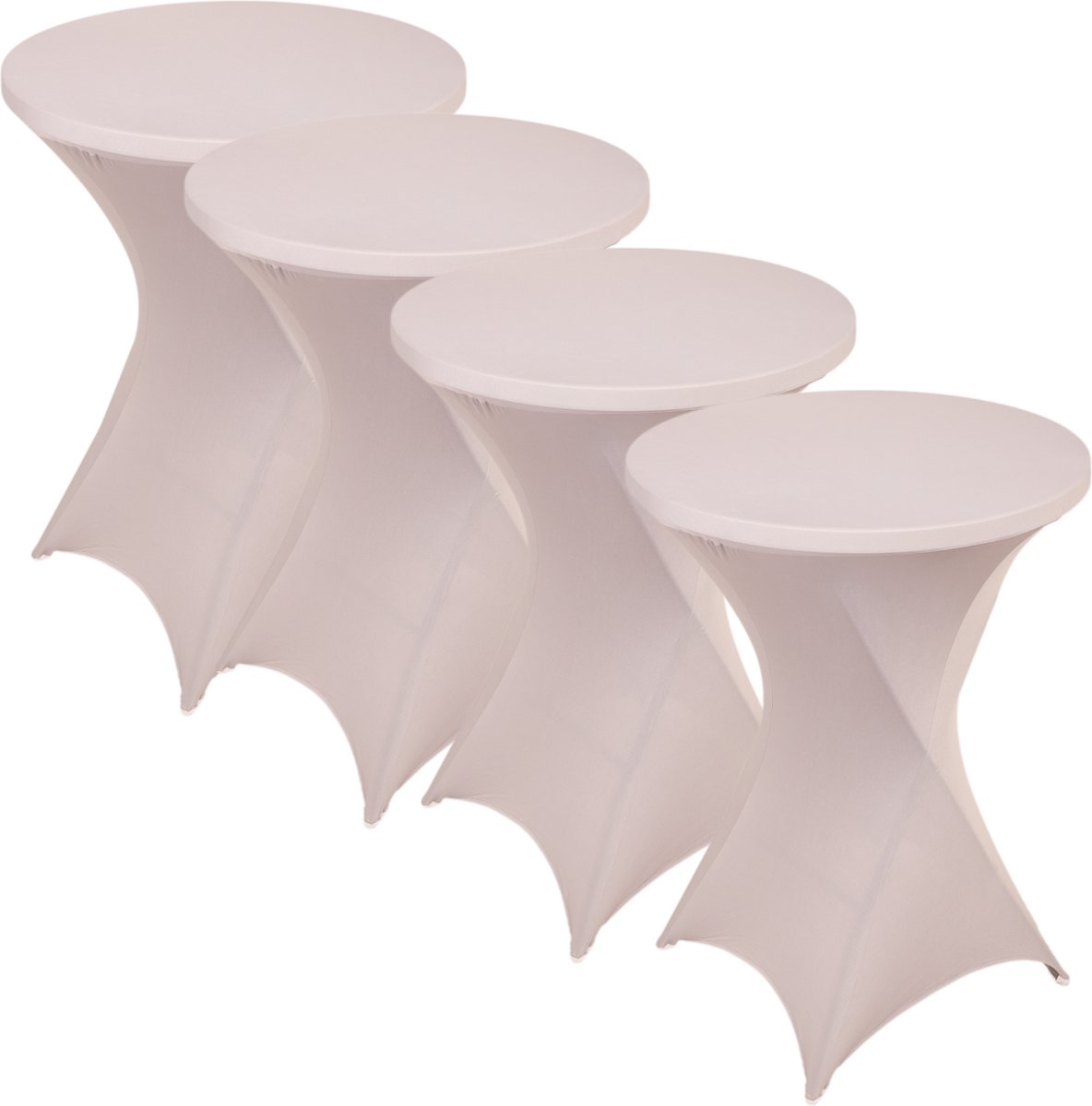 Statafelrok Licht Grijs x 4 – ∅80-85 x 110 cm – Stretch 4 stuks –   voor Statafel – Geschikt voor Horeca Evenementen | Sta Tafel Hoes | Staantafelhoes | Cocktailparty | Trouwerij